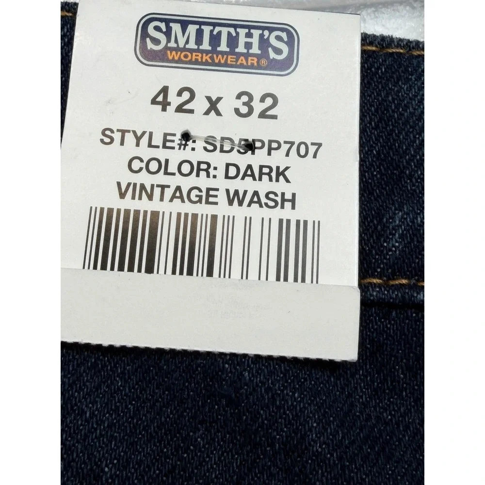 Smiths Workwear Mens 42x32 Relaxed Fit Fleece Lined‎ 5 Pocket Denim Jeans (HH11)